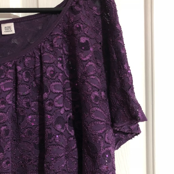 Cato Tops | Cato Purple Sparkle Lace Blouse 82 Christmas | Poshmark